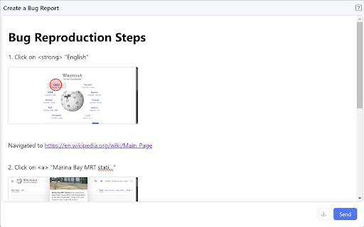 QA Compass :: Records standardized bug reports with reproduction steps, screenshots and metadata like browser info