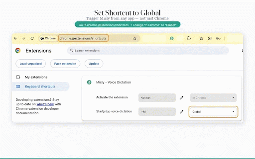 Micly - Voice Dictation & Audio Transcription :: Voice dictation + audio file transcription via ChatGPT. Speak or upload, auto-copy to clipboard, paste anywhere.