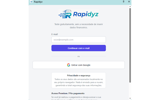 Rapidyz :: Salve formulários neste dispositivo e reutilize em qualquer site. Não captura senhas nem dados de cartão.