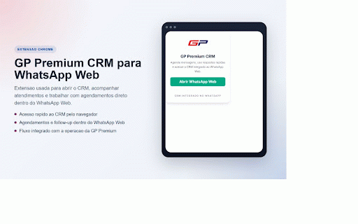 GP Premium CRM :: Ferramenta de Agendamentos e CRM nativo no WhatsApp Web