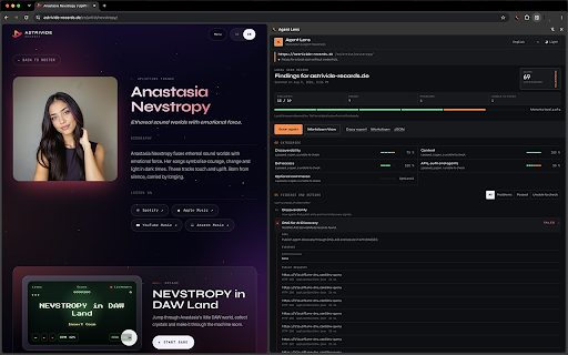 Agent Lens: AI Readiness & Markdown :: Local AI agent readiness checker and Markdown viewer for websites: content negotiation, raw text, and secure GFM rendering.