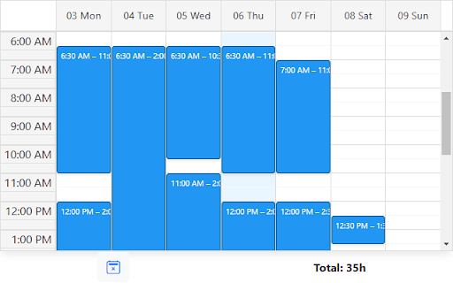 WeeklyLog :: Simple application to log time in intervals on a weekly view as a Chrome extension