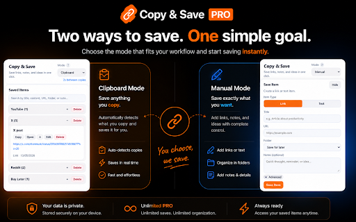 Copy & Save - Save Links, Notes & Ideas Instantly :: Save links, notes, and ideas instantly in organized folders.