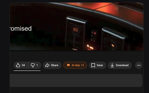 YouTube AI Detector - Report AI slop :: Crowdsourced AI detection for YouTube. Report AI-generated videos with one click, get notified about AI generated videos.