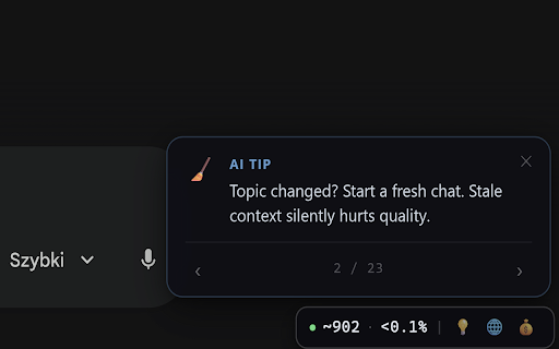 Tokeny :: Live token counter for AI chat interfaces — with context rot warnings.