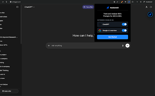 Track and Analyse 500+ Prompts for AEO/GEO on ChatGPT or Google AI Overview :: Auto scrape citations, fanout queries, brand mentions, sentiment analysis, position tracking, export, save, historical trend