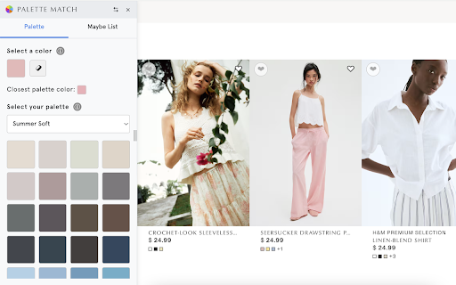Palette Match :: Add your seasonal color palette to any webstore for complexion-perfect shopping. Look fabulous with minimal effort!