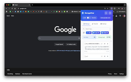 StorageFlow - Browser Storage Manager :: Easily manage localStorage & sessionStorage with import/export, edit, and sync tools. Ideal for devs & power users.