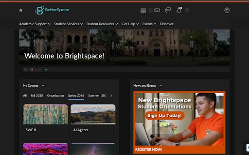 BetterSpace :: Rename Brightspace course cards to friendly titles.