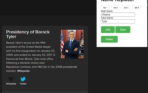 MaskMe :: This extension replaces a user's personal information with fake info on webpages