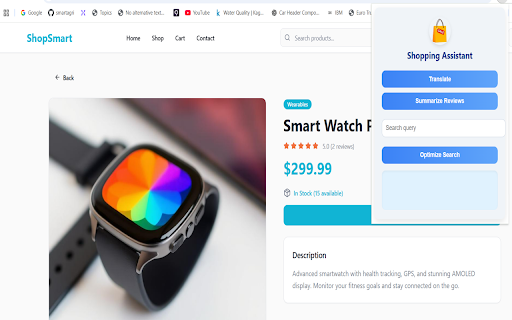 Shopping Assistant (AI) :: Translate, summarize, and optimize e-commerce browsing with AI.