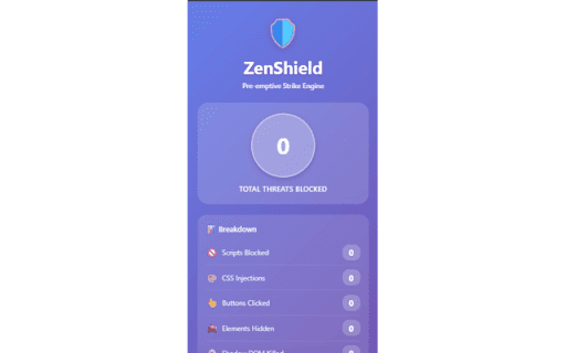 ZenShield :: Pre-emptive cookie banner blocker with script blocking and CSS injection