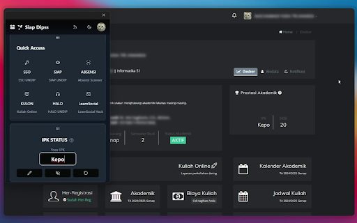Siap Dips: Your Campus Companion :: Extension for better SIAP Undip experience.
Created by myudakk.