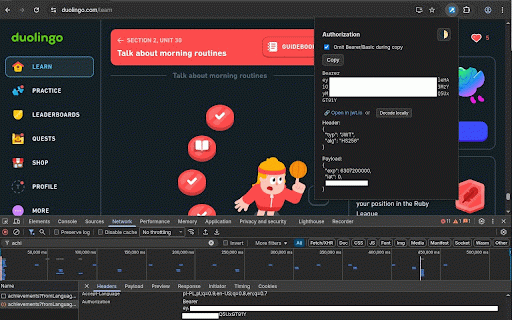 Bearer Buddy – Copy & Decode JWT / Auth Headers :: Copy to clipboard or decode JWT / Bearer tokens instantly. Supports JWT.io, local decoding, and more.
