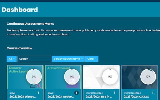 DCU Loop - Dark Blue :: This extension customizes the colour of the DCU Loop page to a dark blue theme.