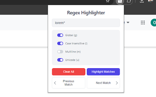Regex Highlighter :: Highlight text on any webpage using regular expressions. Easily navigate between matches.