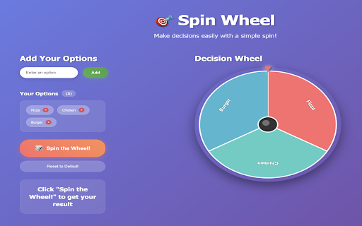 Spin Wheel - Decision Maker :: Make decisions easily with a simple spin wheel!
