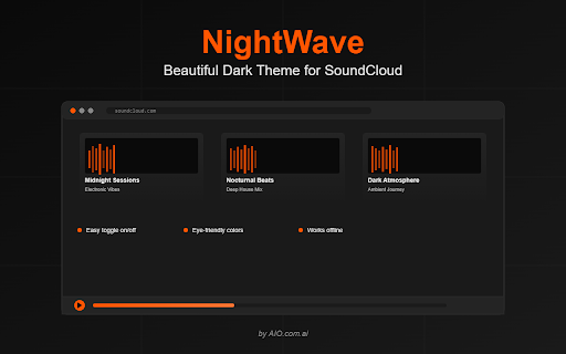 NightWave for SoundCloud :: Beautiful dark theme for SoundCloud. Elegant night mode for comfortable listening by AIO.com.ai