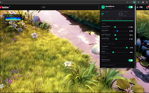 SpeedSense :: Auto-detects silence in videos and fast-forwards through it. Works on any site with a video element.