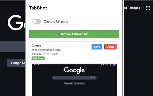 TabShot :: Capture and manage screenshots of your browser tabs