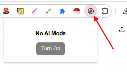 No AI Mode for Google :: Removes Google AI Mode tab and AI Overview section with toggle option.