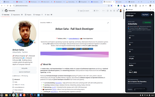 GitScope :: GitHub Profile & Repository Analyzer