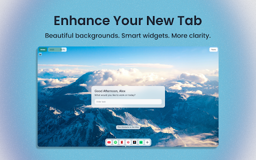 Enhance - New Tab Designed for Clarity :: Enhance your new tab with beautiful daily backgrounds, useful widgets, and a distraction-free new tab page.