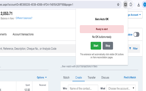 Xero Auto OK :: Auto-submit Xero reconciliation line items that are ready (have OK button visible)