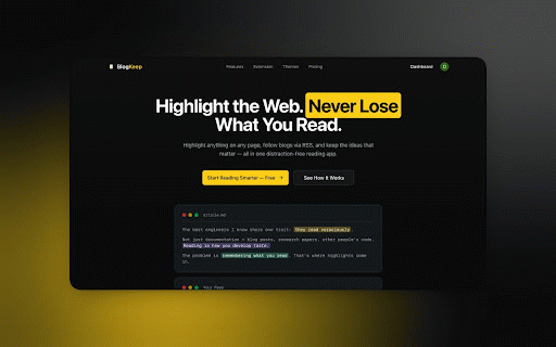 BlogKeep :: Highlight the web — save text from any page to your BlogKeep keeps.