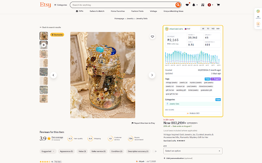 DodgePrint :: Reveal hidden listing data on Etsy.com to research faster developed by DodgePrint