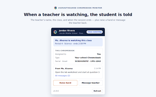 UserAuthGuard Chromebook Monitor :: Chromebook safety, filtering, classroom and device management for schools running UserAuthGuard.