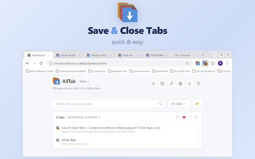 AllTab :: Manage all your tabs in a single place.