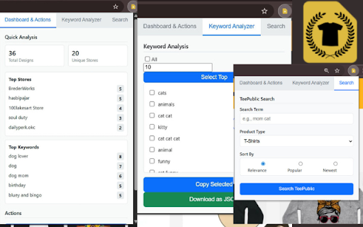 TeePublic Scraper Pro :: Advanced analysis and data extraction for TeePublic search results and stores.