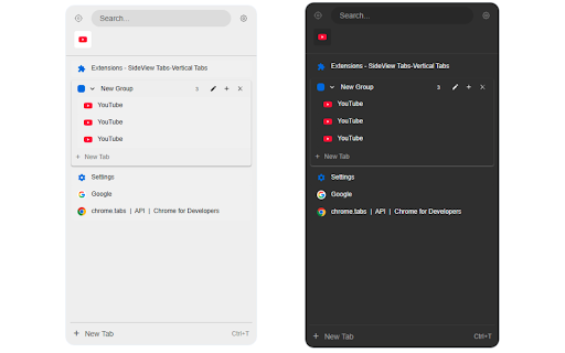 Vertical Tabs Manager :: Minimal, blazing-fast, powerful Chrome vertical tab manager. Tab grouping, instant search, bulk actions, zero ads & zero tracking.