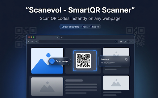 Scanevol — Smart QR Scanner :: Scan, decode and generate QR codes on any webpage.