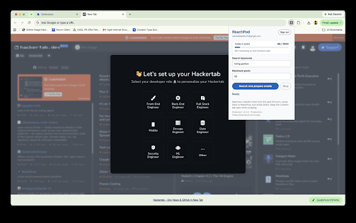 ReachPod :: Scrape LinkedIn hiring posts, auto-save leads, and AI-draft outreach emails with your ReachPod account.