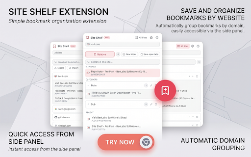 Site Shelf :: Save and organize bookmarks by website. Quick and easy access.