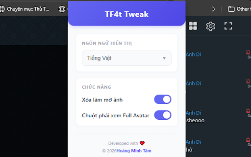 TF4t Tweak :: Tùy chỉnh Free4talk: Xóa làm mờ, xem full ảnh...