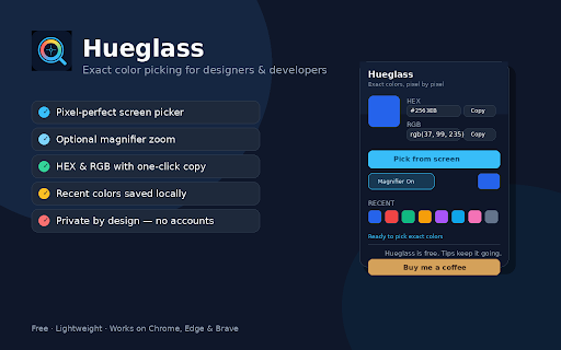 Color Picker :: Pick exact colors from any webpage with a pixel magnifier. Copy HEX & RGB instantly.