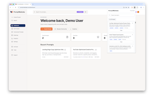 PromptMaktaba :: Instant access to your prompt library from any AI platform