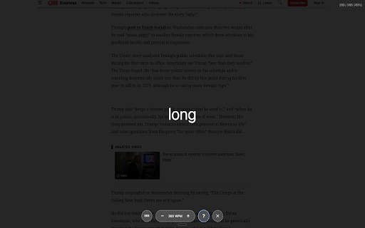 Superhuman Reader :: Fast, focused RSVP reading with custom speeds and easy keyboard controls for smooth, distraction-free web content.