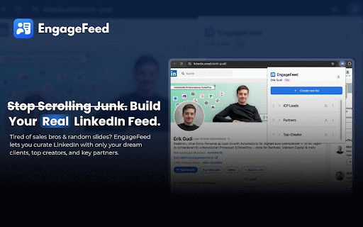 EngageFeed - Custom LinkedIn feed :: Stop scrolling noise. Curate your perfect LinkedIn feed.
