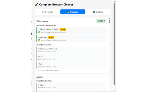 Complete Browser Cleaner – One-Click Cache, Cookies & History Cleanup :: A secure browser extension for cleaning Browser completely