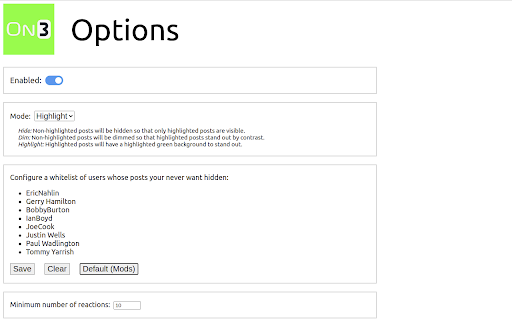 On3 Forum Highlighter (Inside Texas) :: Filter On3 forums posts to show only the highlights