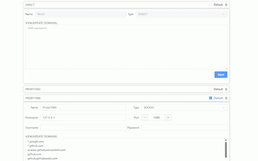 Proxy Switchy X :: Quickly configure or customize proxy settings for each domain or request.