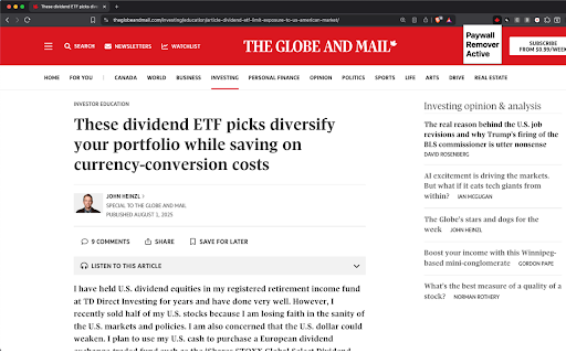 Globe & Mail Paywall Remover :: Removes paywall from The Globe & Mail site