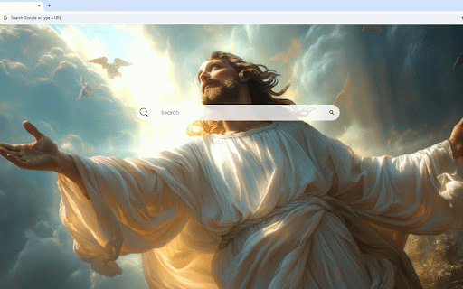 Jesus Christ Holy Light Live Wallpaper :: Jesus Christ with outstretched arms surrounded by golden divine light and clouds.
