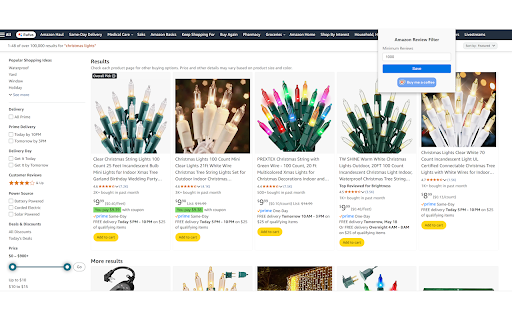 Amazon Filter by Reviews Count :: Hide low-review Amazon products when sorting by customer rating.