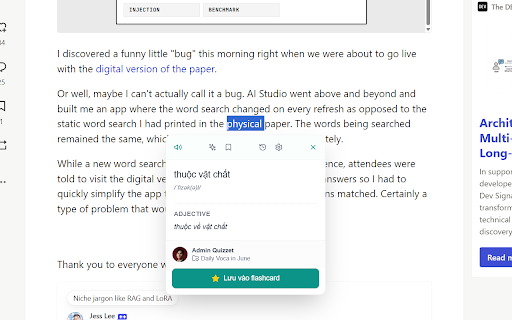 Quizzet Translation Extension :: Một công cụ giúp dịch thuật cũng như lưu lại từ vựng nhanh chóng trên trang quizzet.id.vn