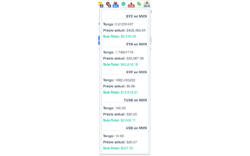 CryptOzO - Crypto Ticker :: Revisa tu balance promedio de crypto en MXN.